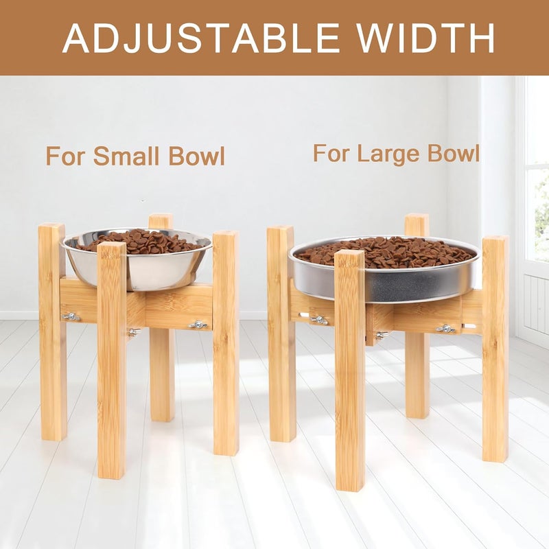 HTB Elevated Dog Bowl Stand,Adjustable Dog Food Stand for 7”-10” Bowls,Single Dog Bowl Holder 10” Tall for Medium Dogs - Image 2